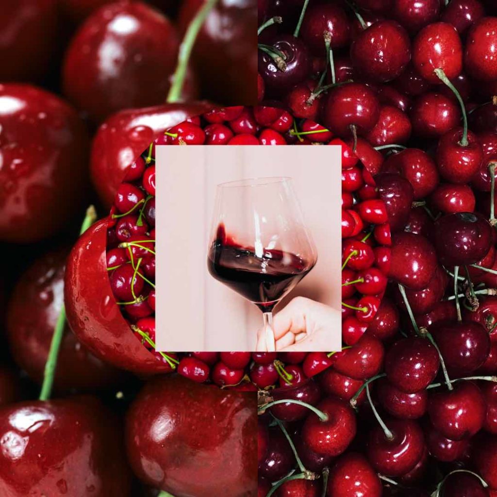 Glass of Red Wine & Tart Cherries